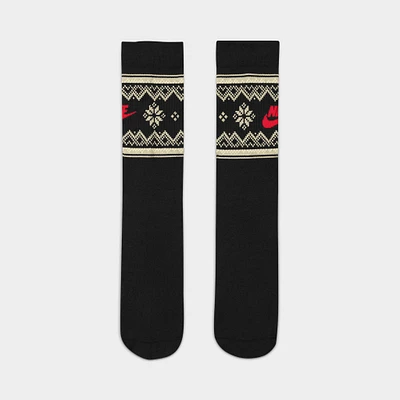 Nike Everyday Essentials Fair Isle Crew Socks- Black / Coconut Milk