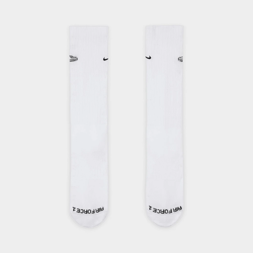 Nike Everyday Plus Cushioned Crew Socks AF1 Patch White / Black