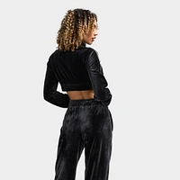 Nike Sportswear Women's Velour Full-Zip Top Black / Sail