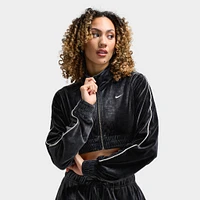 Nike Sportswear Women's Velour Full-Zip Top Black / Sail
