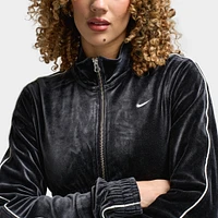 Nike Sportswear Women's Velour Full-Zip Top Black / Sail