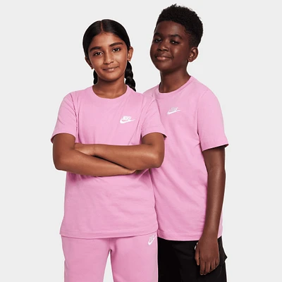Nike Sportswear Juniors' Embroidered Futura T-Shirt / Magic Flamingo