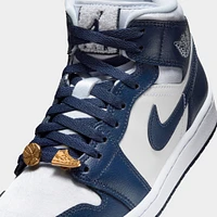 Jordan Women's 1 Mid Football Grey / Midnight Navy - White