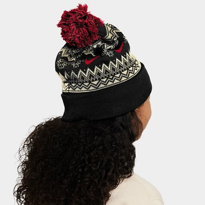 Nike Peak Fair Isle Beanie Black / University Red