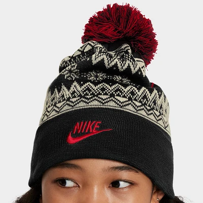 Nike Peak Fair Isle Beanie Black / University Red