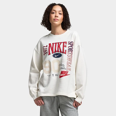 Nike Sportswear Women's Fleece Crewneck Sweatshirt Sail / Black