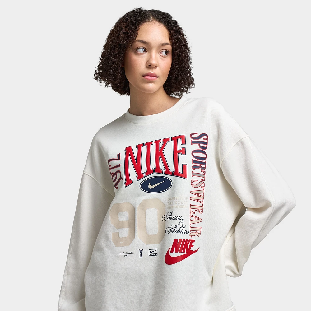 Nike Sportswear Women's Fleece Crewneck Sweatshirt Sail / Black