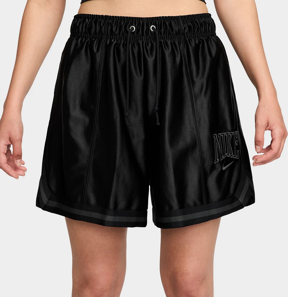 Nike Sportswear Women's Street 6" Satin Graphic Shorts Black / Anthracite