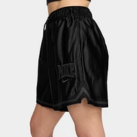 Nike Sportswear Women's Street 6" Satin Graphic Shorts Black / Anthracite