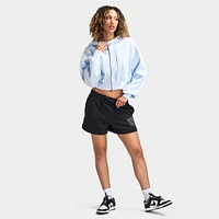 Nike Sportswear Women's Phoenix Fleece Loose Crop Full Zip Hoodie Blue Tint / Sail