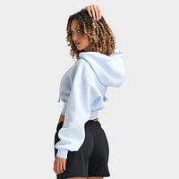 Nike Sportswear Women's Phoenix Fleece Loose Crop Full Zip Hoodie Blue Tint / Sail