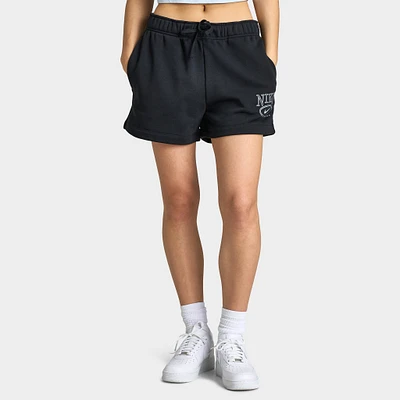Nike Sportswear Women's Club Fleece Mid-Rise 4" Graphic Shorts / Black