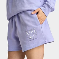 Nike Sportswear Women's Club Fleece Mid Rise 4" Graphic Shorts / Lilac Ice