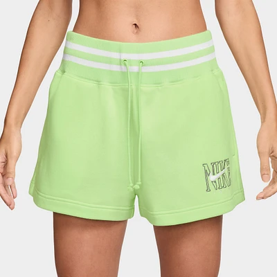 Nike Sportswear Women's Phoenix Fleece High-Waisted 2" Graphic Shorts / Light Liquid Lime