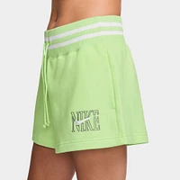 Nike Sportswear Women's Phoenix Fleece High-Waisted 2" Graphic Shorts / Light Liquid Lime