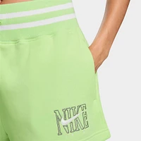 Nike Sportswear Women's Phoenix Fleece High-Waisted 2" Graphic Shorts / Light Liquid Lime