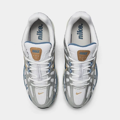 Nike P-6000 White / Agean Storm - Metallic Silver