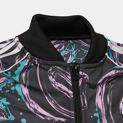 adidas Originals Junior Girls SST Track Top / Black Bliss Lilac - Semi Mint Rush