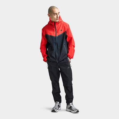 Nike Tech Woven Windrunner Full Zip Jacket Black / Lt Crimson