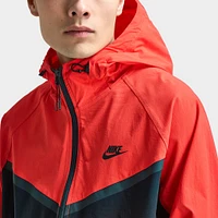 Nike Tech Woven Full Zip Windrunner Jacket Black / Lt Crimson