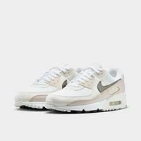 Nike Women's Air Max 90 White / Flat Pewter - Light Orewood Brown