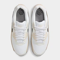 Nike Women's Air Max 90 White / Flat Pewter - Light Orewood Brown
