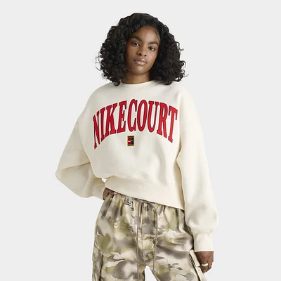 Nike Court Women's Phoenix Fleece Over Oversized Crewneck Tennis Sweatshirt Heritage / Pale Ivory