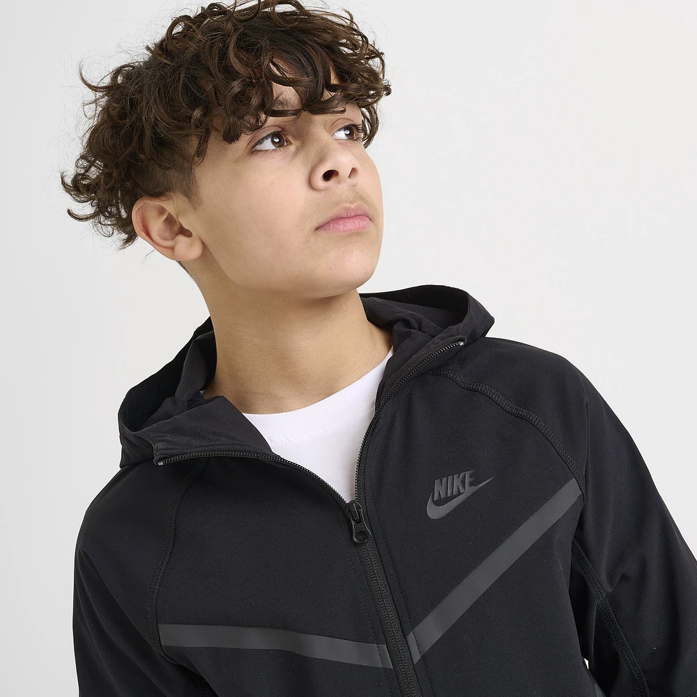 Nike Sportswear Junior Boys' Tech Woven Full Zip Hoodie Black /