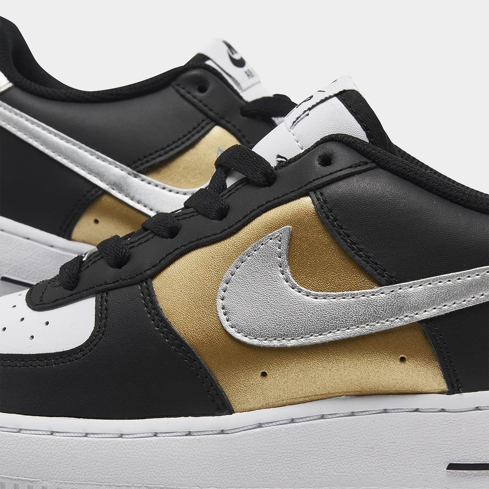 Nike Air Force 1 GS Black / Metallic Silver - White