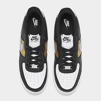 Nike Air Force 1 GS Black / Metallic Silver - White