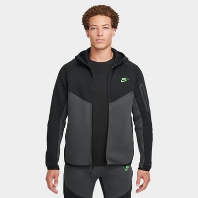 Nike Tech Fleece Full-Zip Windrunner Hoodie Black / Anthracite - Green Strike