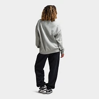 Nike Sportswear Women's Club Fleece Loose Crewneck Dark Grey Heather / White
