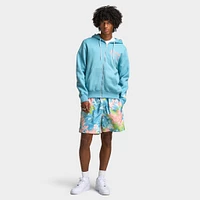 Nike Club Full Zip Hoodie Sweet Denim Turq / Red Stardust