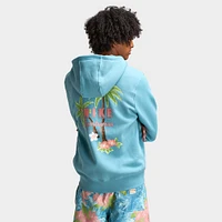 Nike Club Full Zip Hoodie Sweet Denim Turq / Red Stardust