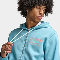 Nike Club Full Zip Hoodie Sweet Denim Turq / Red Stardust