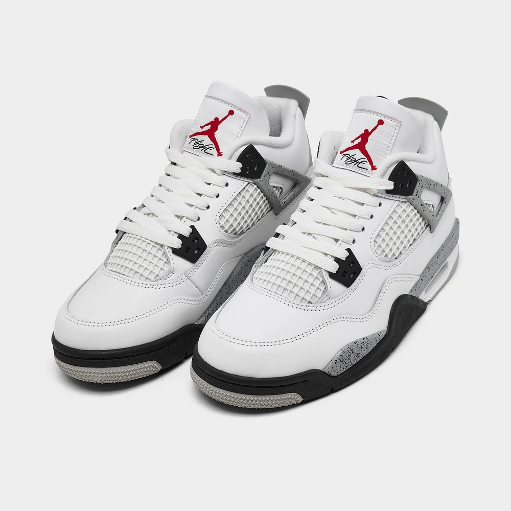 Jordan 4 Retro OG GS Summit White / Fire Red - Cement Grey