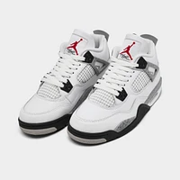 Jordan 4 Retro OG GS Summit White / Fire Red - Cement Grey