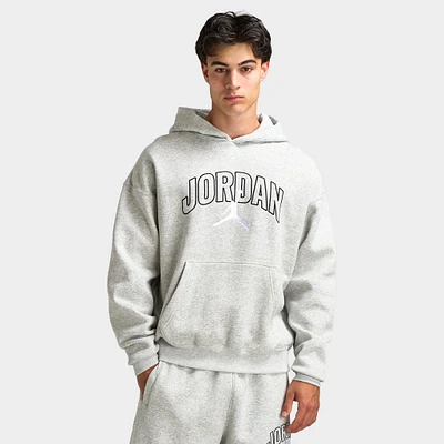 Jordan Brooklyn Oversized Pullover Hoodie Heather Grey / White