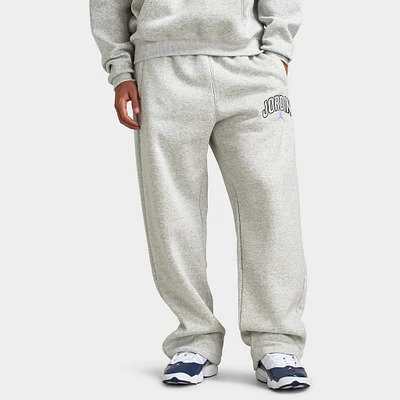 Jordan Brooklyn Fleece Oversized Open-Hem Pants Heather Grey / White