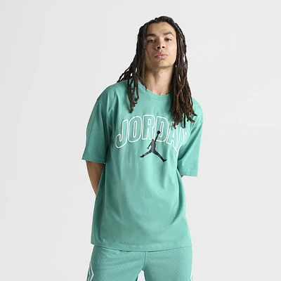 Jordan Brooklyn Arch Logo Graphic T-Shirt Washed Teal / White - Black