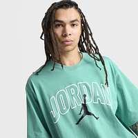 Jordan Brooklyn Arch Logo Graphic T-Shirt Washed Teal / White - Black