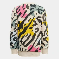 adidas Originals Kids' Animal Print Crew Set Sand Strata / Multicolour