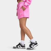 Nike Sportswear Women's Phoenix Fleece Mid Rise 4" Shorts Playful Pink / Sail