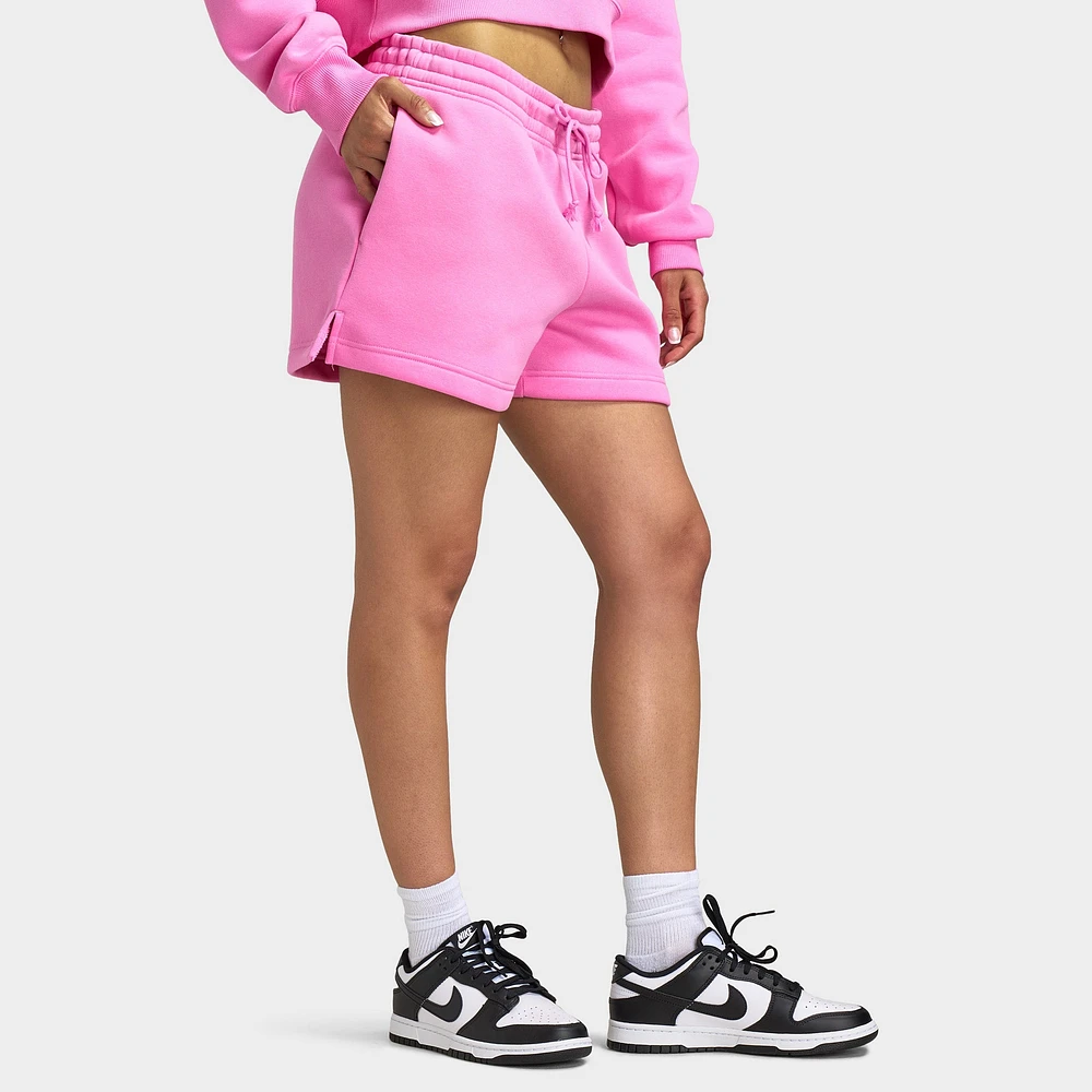 Nike Sportswear Women's Phoenix Fleece Mid Rise 4" Shorts Playful Pink / Sail
