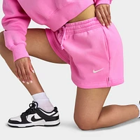 Nike Sportswear Women's Phoenix Fleece Mid Rise 4" Shorts Playful Pink / Sail