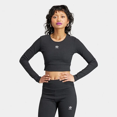 adidas Women's Ribbed Long Sleeve Tee / Black