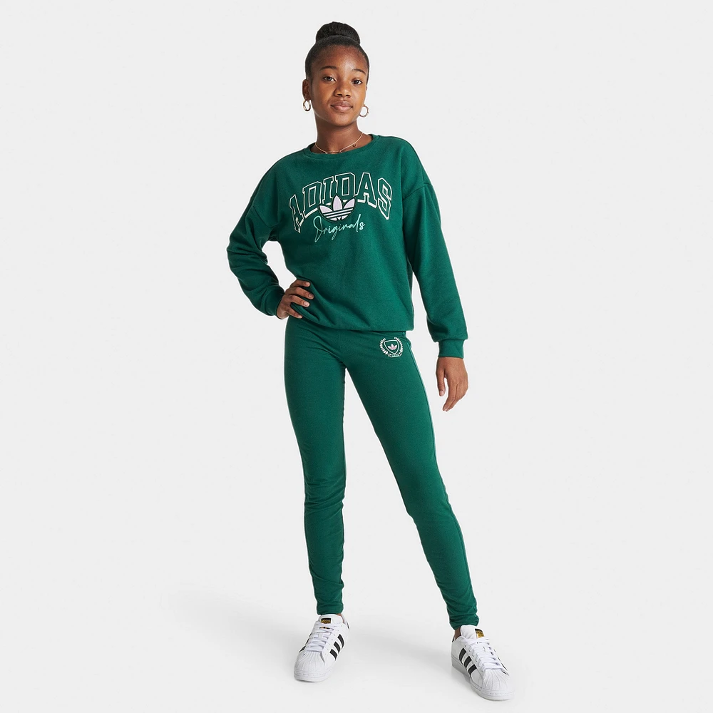 adidas Originals Junior Girls' Collegiate High-Waisted Leggings / Green