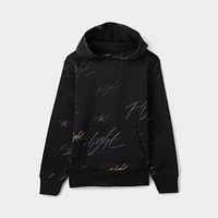 Jordan Juniors All-Over Print Pullover Hoodie Black / Gold