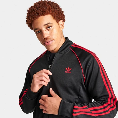 adidas Originals SST Track Jacket Black / Better Scarlet