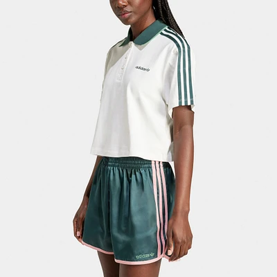 adidas Women's Cropped Polo Shirt / Cloud White